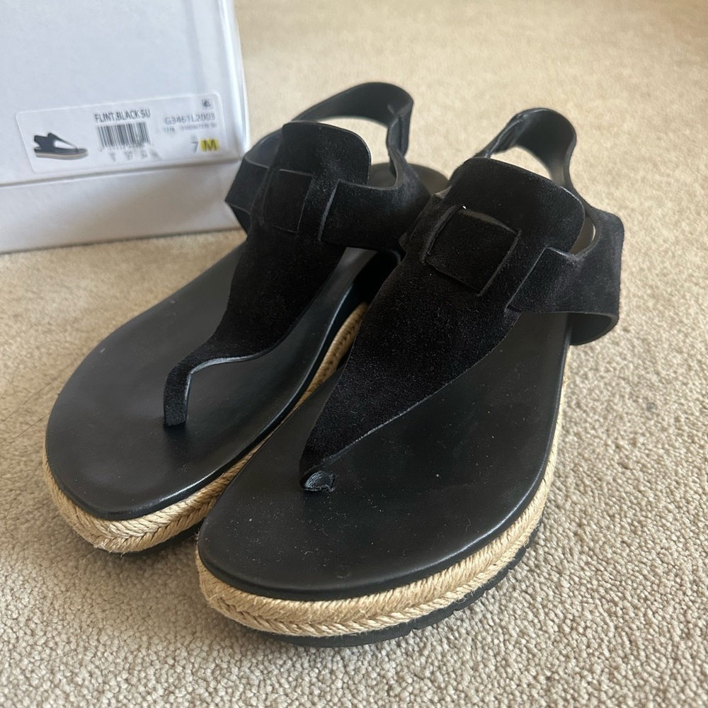 Vince espadrilles. Black suede like material. Worn a couple times. Size 7